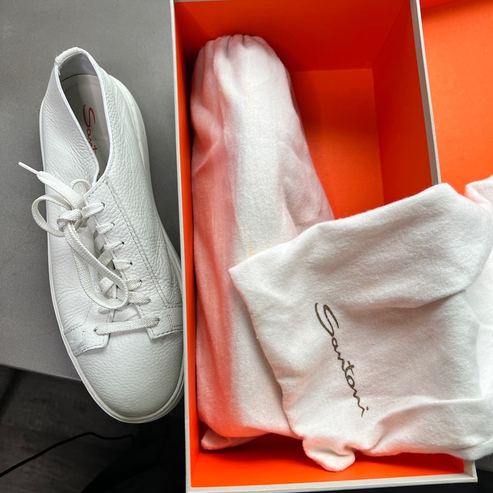 White Santoni Men's Sneakers